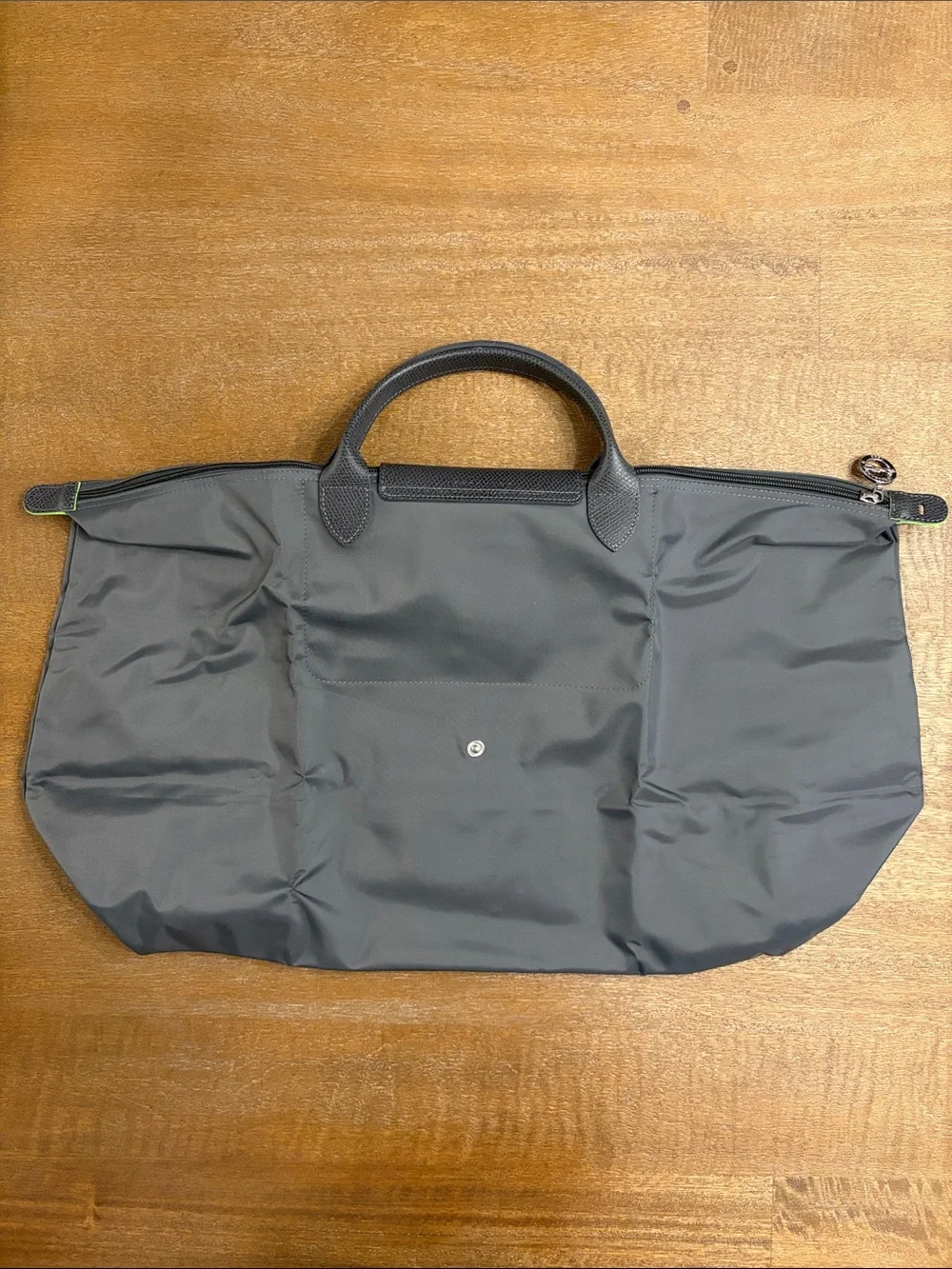 Longchamp Gray Nylon Le Pliage Small Tote with Top Handles